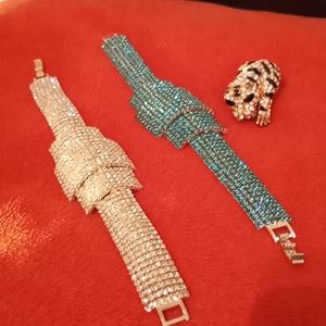 Two bracelets and ring costume jewelry